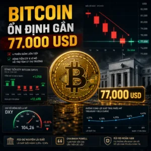 Bitcoin ổn định gần 77.000 USD sau bốn phiên giảm liên tiếp