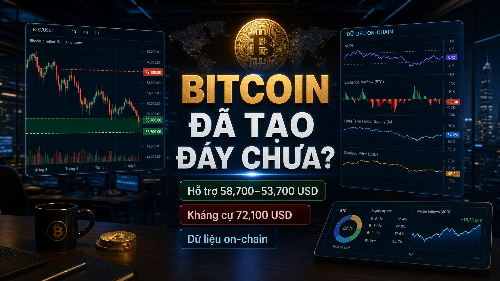 Bitcoin chưa chắc đã tạo đáy: vùng nào quyết định BTC?