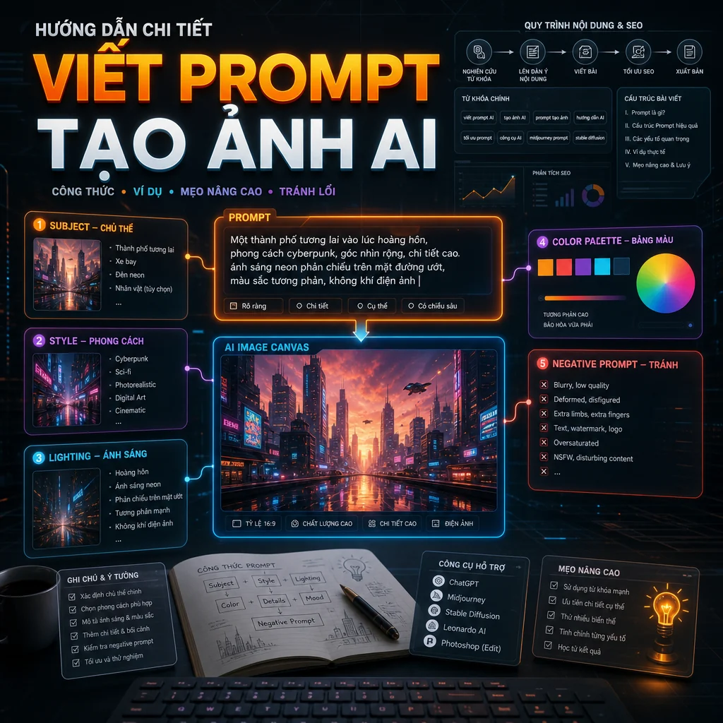Cách viết prompt tạo ảnh AI đẹp, đúng ý và dùng được cho bài viết SEO