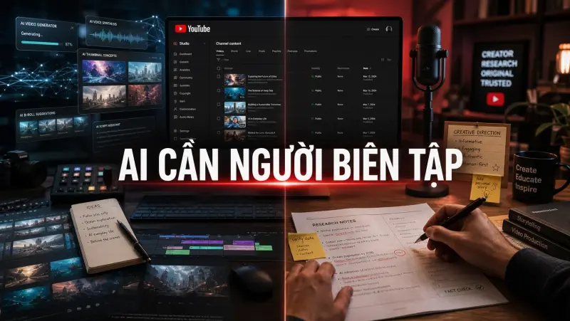 AI cần người biên tập khi làm video YouTube