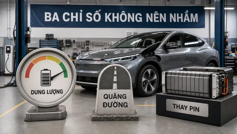 Ba chỉ số pin xe điện không nên nhầm