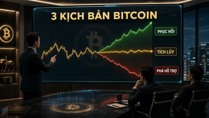 Ba kịch bản giá Bitcoin quanh hỗ trợ Power Law