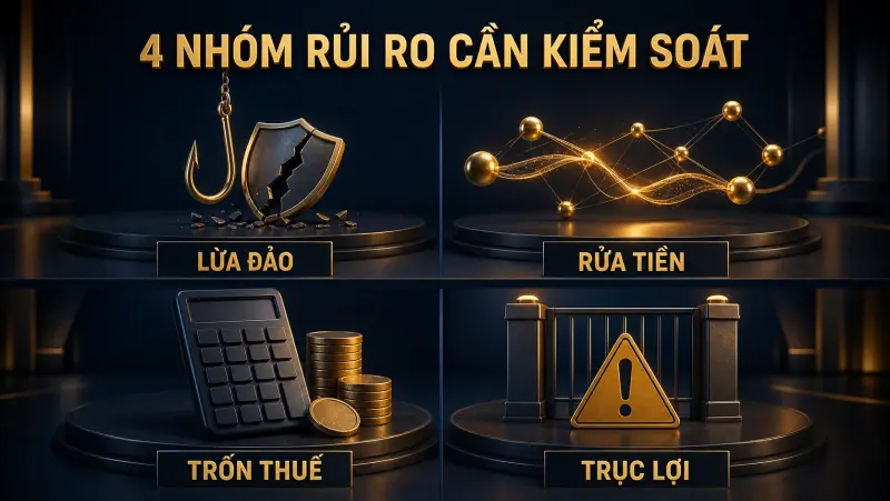 Bốn nhóm rủi ro tài sản mã hóa