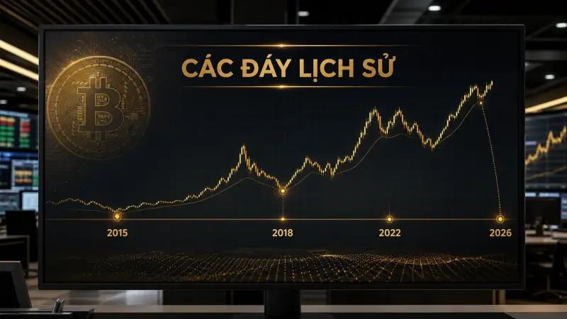 Các đáy Bitcoin lịch sử gần hỗ trợ Power Law