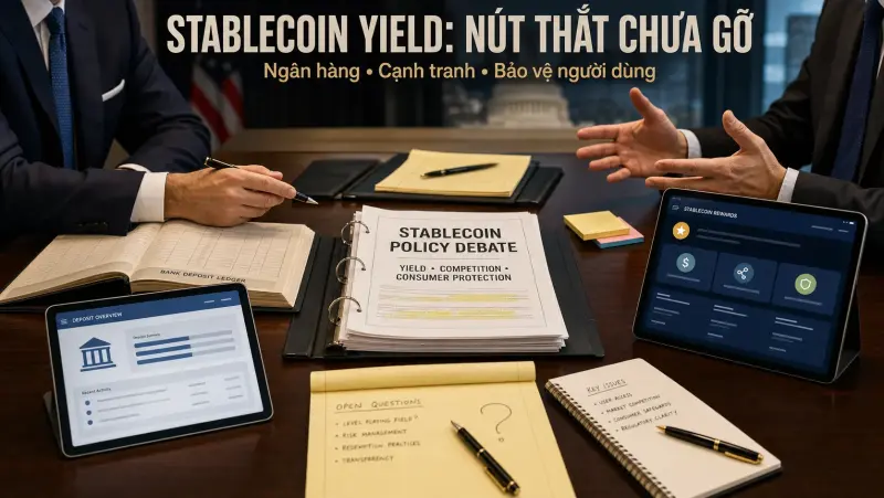 Stablecoin yield là nút thắt trong đàm phán CLARITY Act