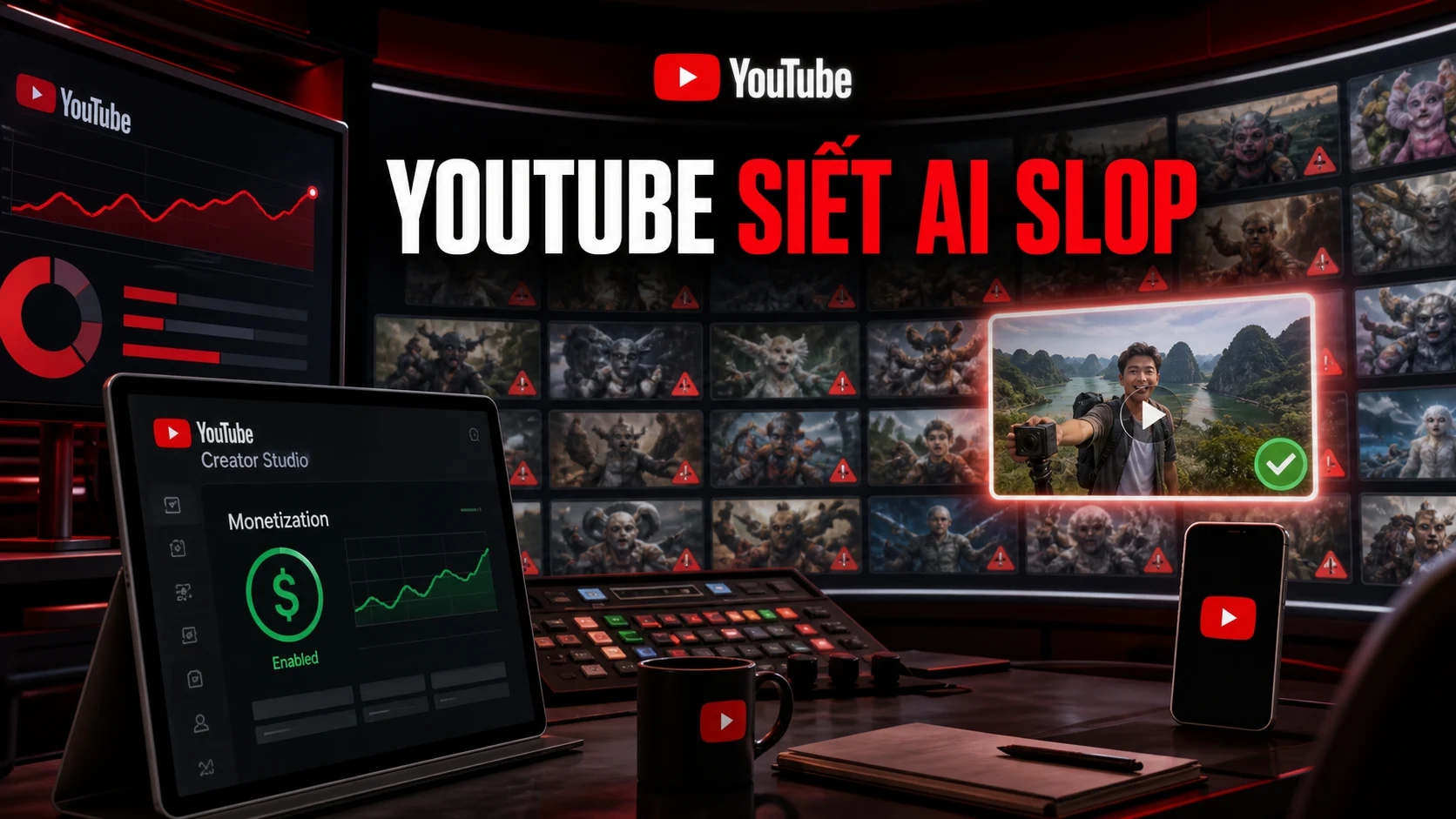YouTube siết AI slop: Creator cần làm gì để giữ kiếm tiền?