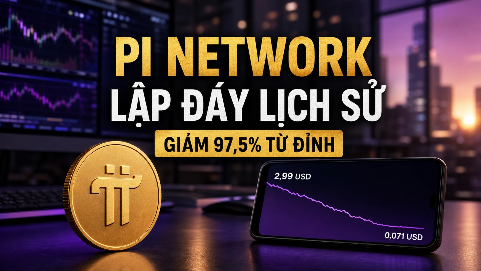 Giá Pi Network lập đáy lịch sử sau khi giảm 97,5%: Điều gì đang xảy ra?