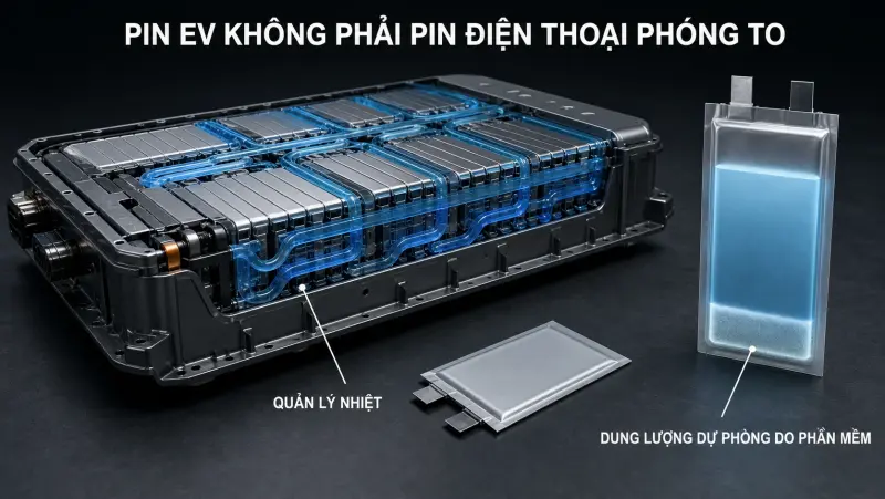 Pin EV khác pin điện thoại