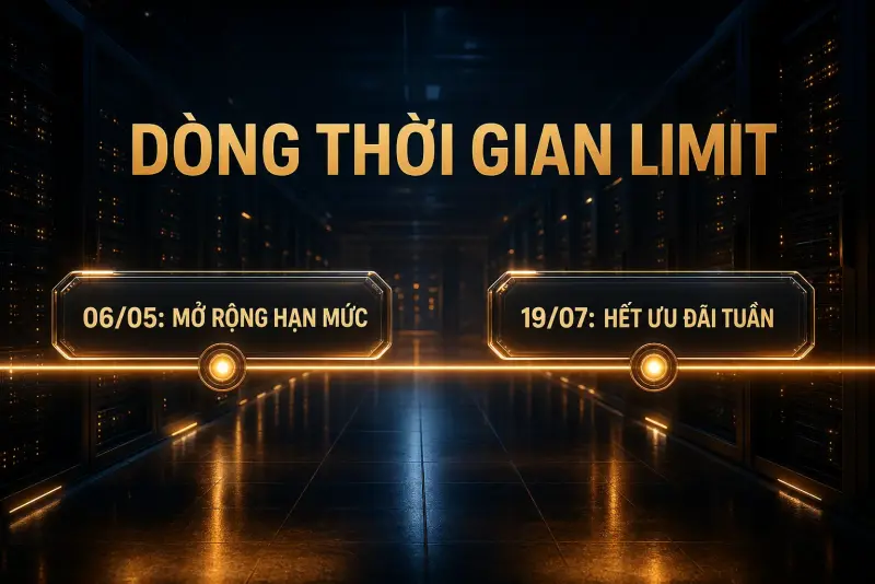 Dòng thời gian thay đổi giới hạn Claude Code