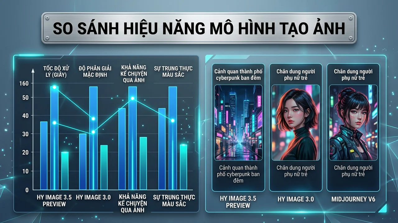 Bảng so sánh năng lực: Hy Image 3.5 Preview vs Hy Image 3.0 và Midjourney v6 - KiraAI miễn phí model Hy Image 3.5 Free tạo ảnh đến 30/09/2026