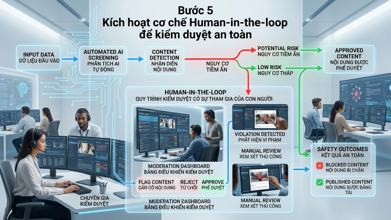 Bước 5: Kích hoạt cơ chế Human-in-the-loop để kiểm duyệt an toàn - Quy trình tự động hóa email khách hàng bằng AI không cần biết code