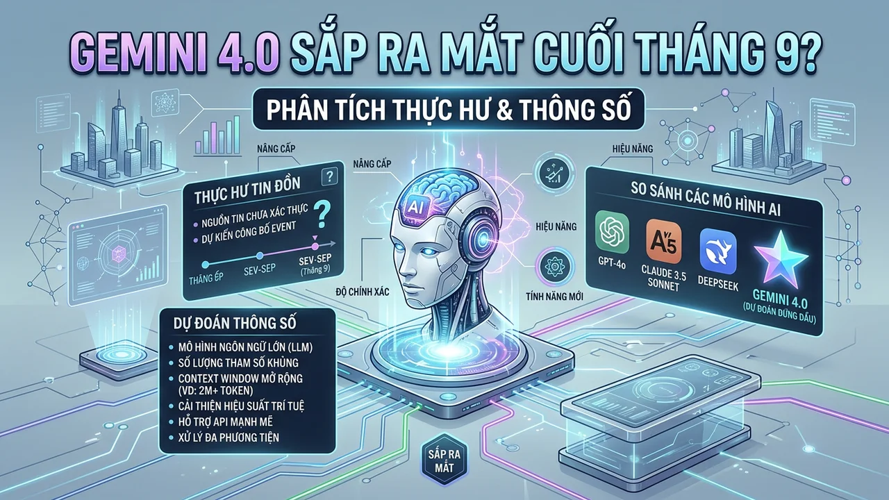 Gemini 4.0 Sắp Ra Mắt Cuối Tháng 9? Phân Tích Thực Hư & Thông Số