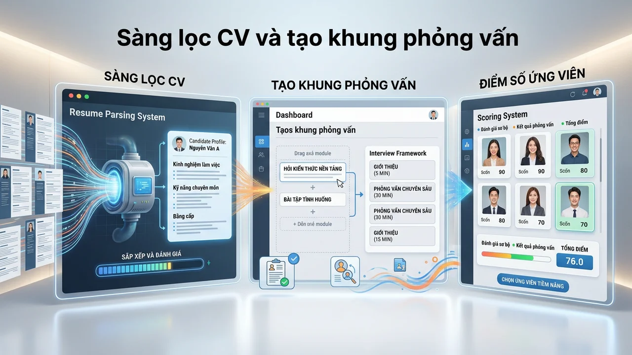 Prompt vận hành tuyển dụng: Sàng lọc CV và tạo khung phỏng vấn - kho prompt chatgpt chuẩn