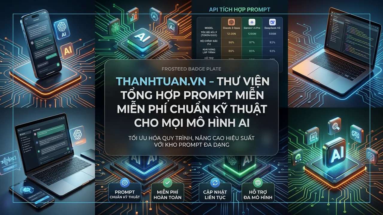 ThanhTuan.VN - Thư Viện Tổng Hợp Prompt Miễn Phí Chuẩn Kỹ Thuật Cho Mọi Mô Hình AI - Thư viện tổng hợp prompt miễn phí