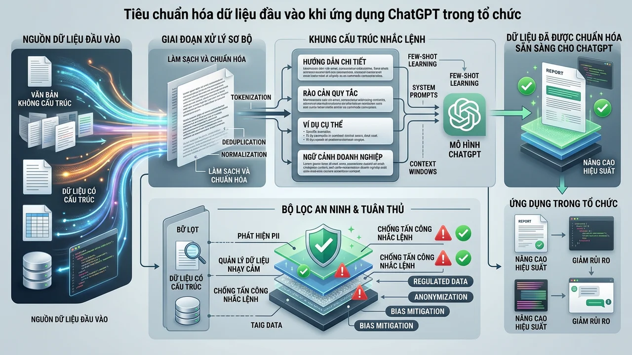 Tiêu chuẩn hóa dữ liệu đầu vào khi ứng dụng ChatGPT trong tổ chức - kho prompt chatgpt chuẩn