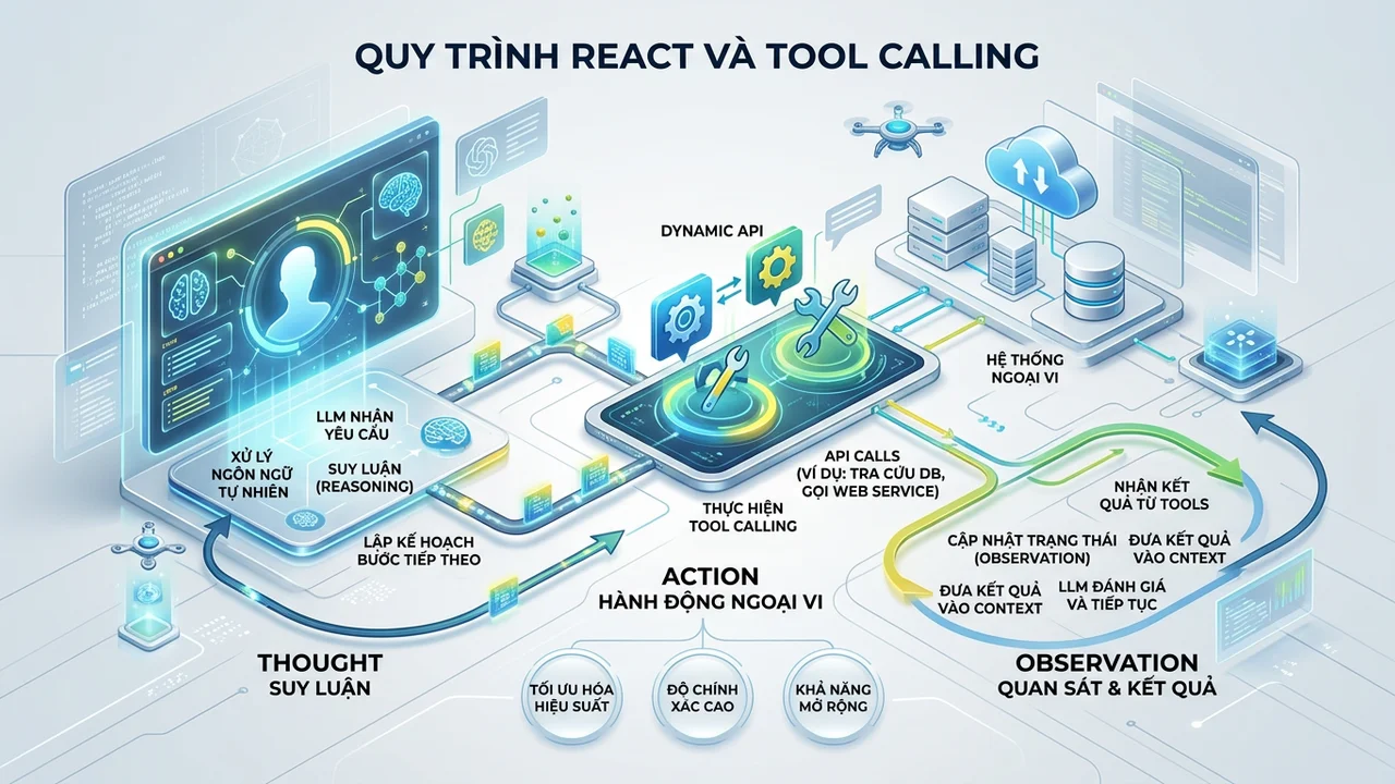 Triển khai kỹ thuật ReAct kết hợp suy luận và hành động ngoại vi - công thức viết prompt