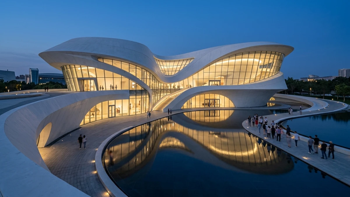 Kết quả tạo từ Kiến Trúc Bảo Tàng Nghệ Thuật Đương Đại Đường Cong Parametric Zaha Hadid