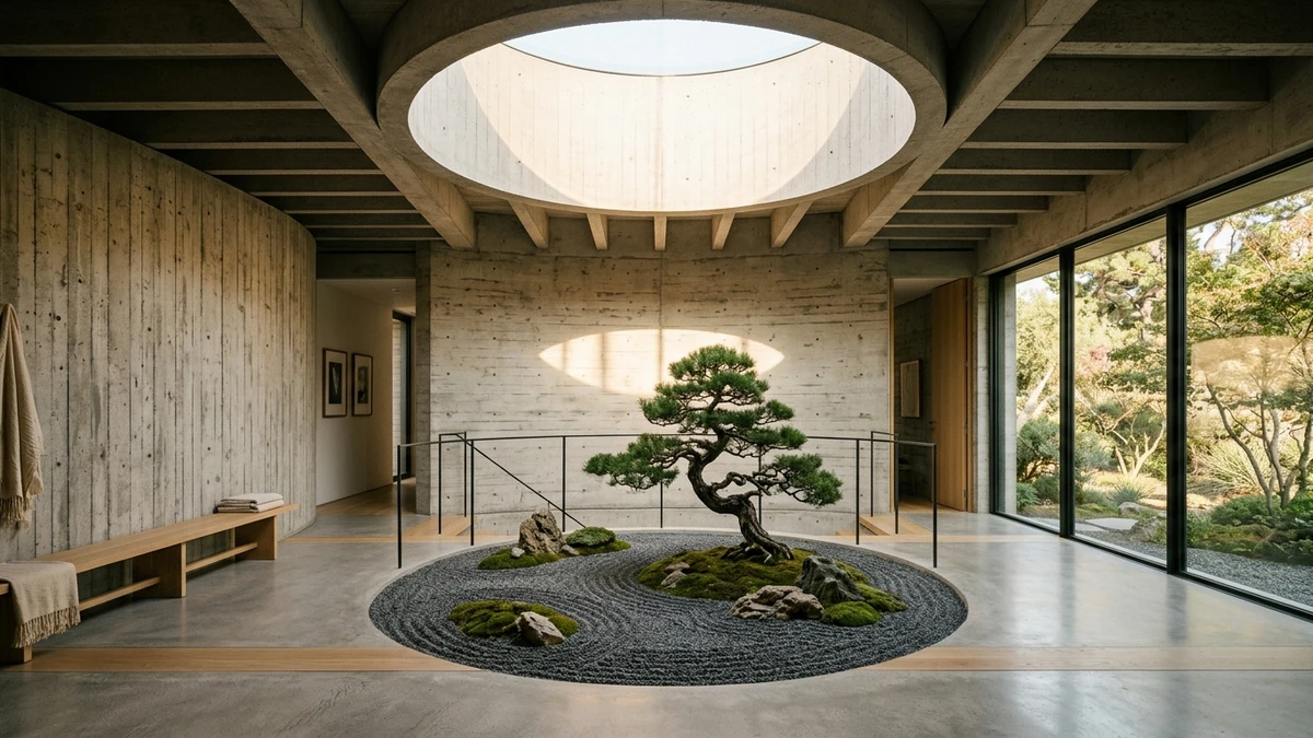 Kết quả tạo từ Kiến Trúc Biệt Thự Wabi-Sabi Bê Tông Trần Kết Hợp Giếng Trời Ngập Nắng