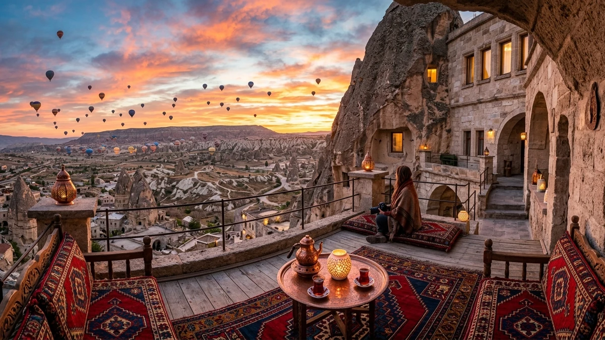 Kết quả tạo từ Kiến Trúc Khách Sạn Hang Đá Cổ Điển Cappadocia Thổ Nhĩ Kỳ Khinh Khí Cầu