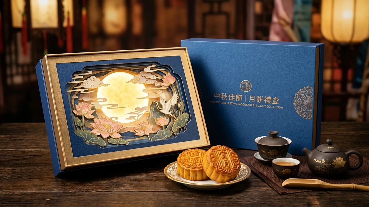 Kết quả tạo từ Mockup Hộp Bánh Trung Thu Nguyệt Dạ Cắt Khắc Laser Giấy Đa Lớp