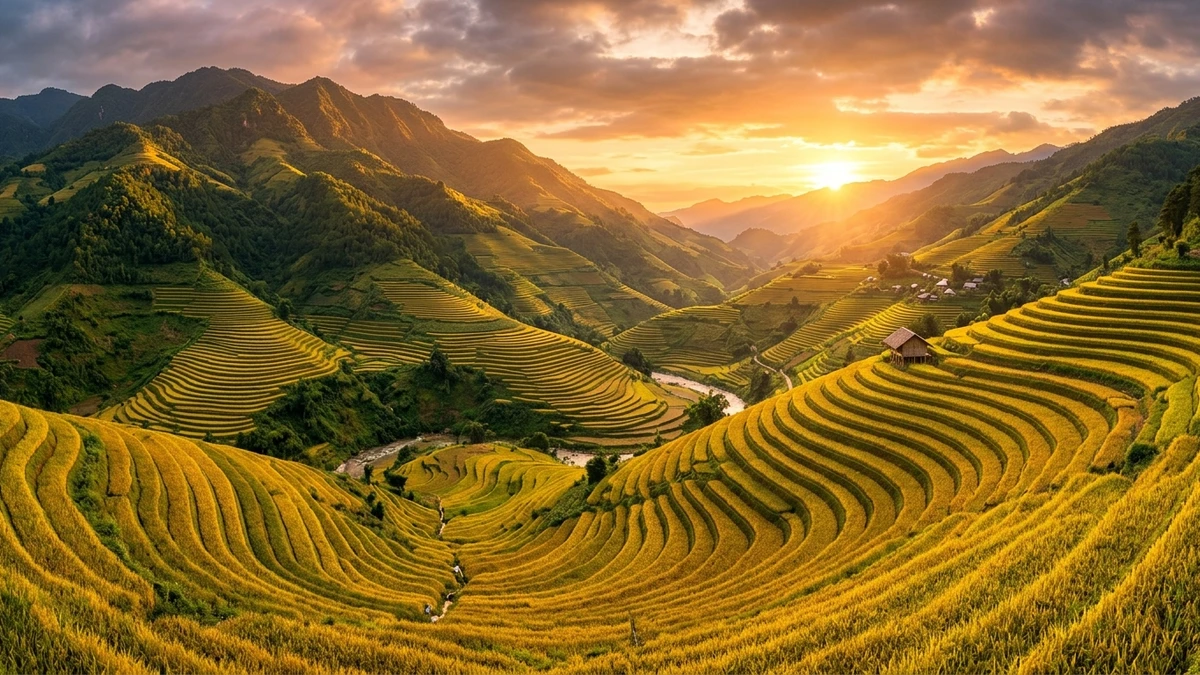 Kết quả tạo từ Nhiếp Ảnh Phong Cảnh Ruộng Bậc Thang Mù Cang Chải Mùa Lúa Chín Vàng