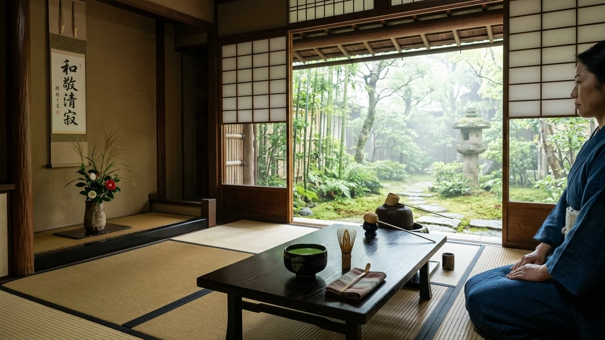Kết quả tạo từ Nội Thất Phòng Trà Đạo Thiền Nhật Bản Chiếu Tatami Cùng Cửa Trượt Shoji
