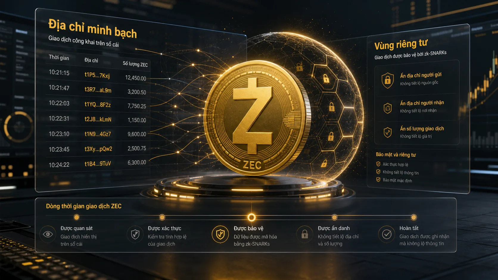 Zcash kết hợp địa chỉ minh bạch và vùng riêng tư