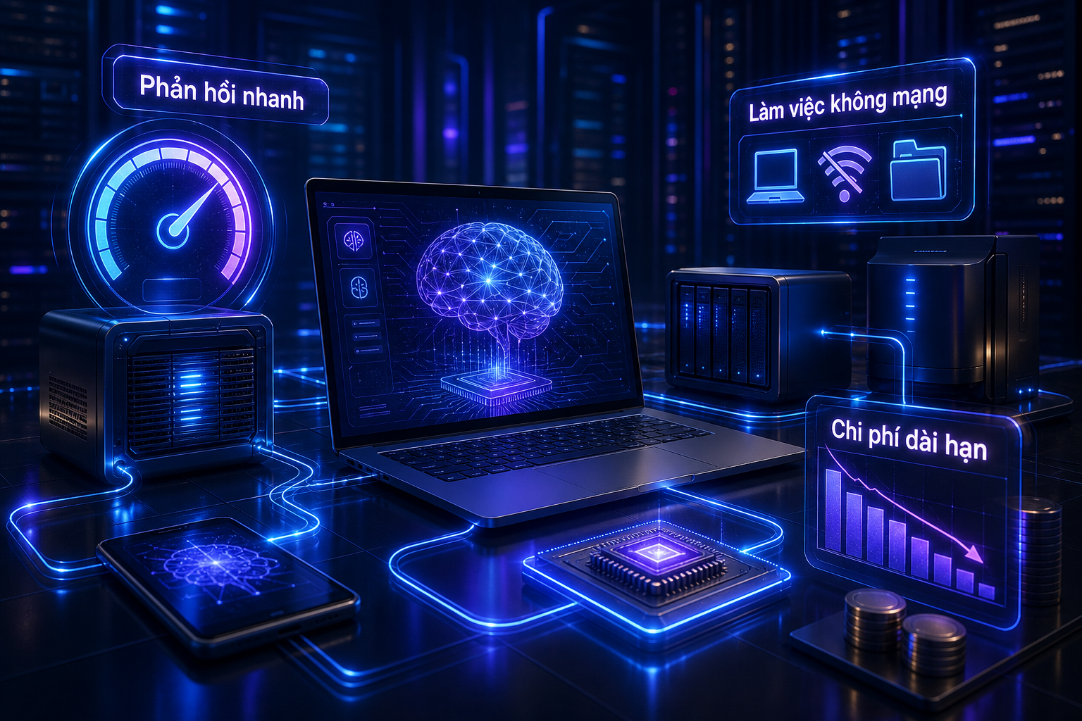 Độ trễ thấp, offline và chi phí dài hạn của local AI