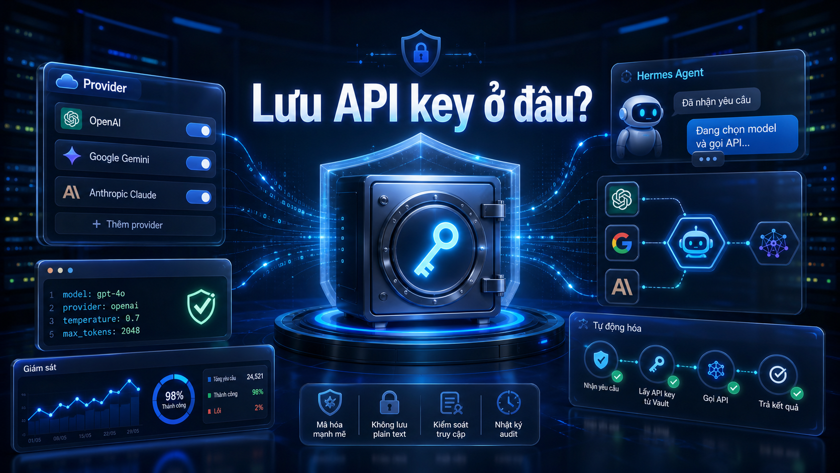 Lưu API key ở đâu? trong bài Cấu hình model và provider cho Hermes Agent