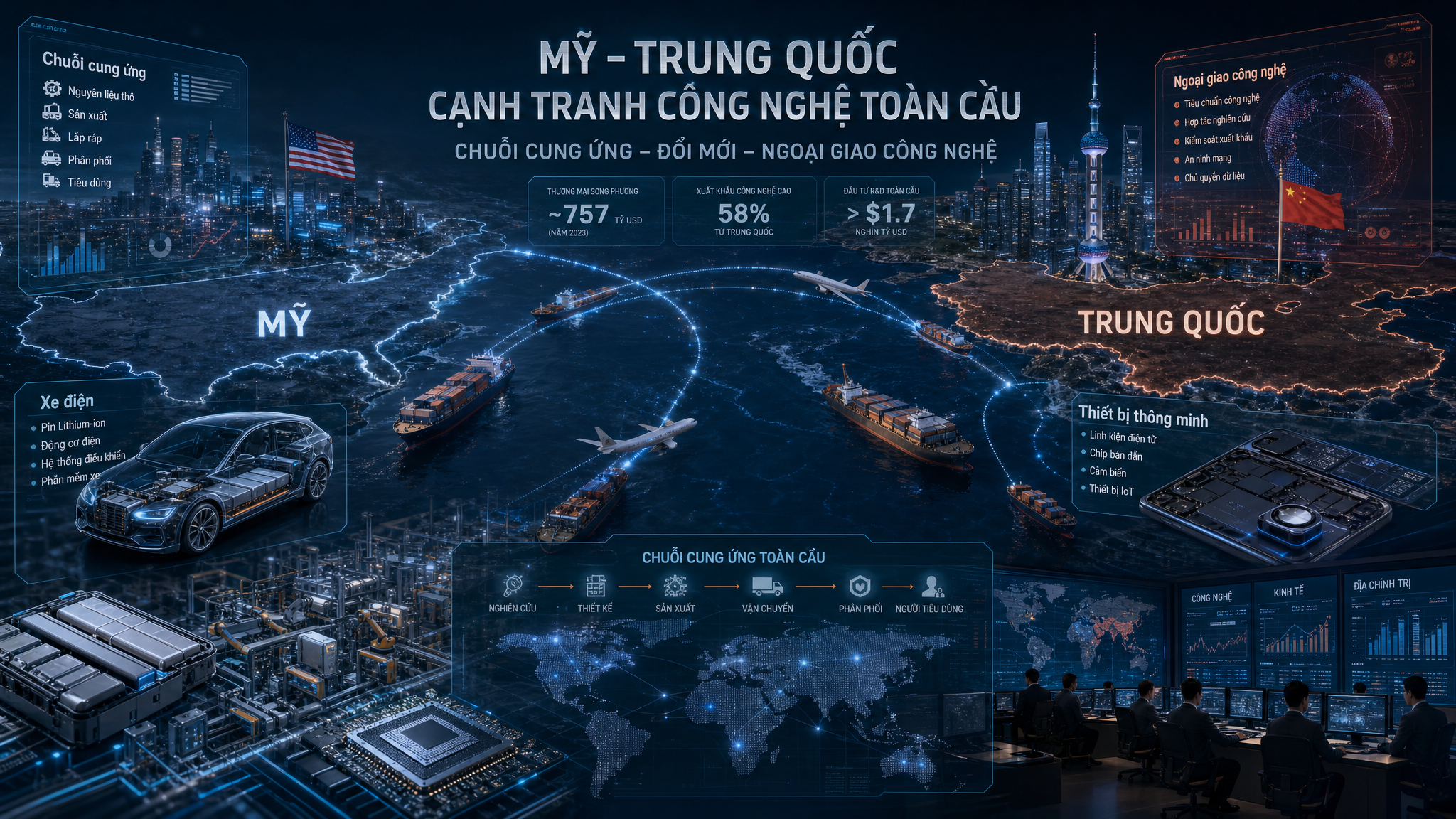 Chuỗi cung ứng công nghệ Mỹ Trung và vai trò của Tesla Apple
