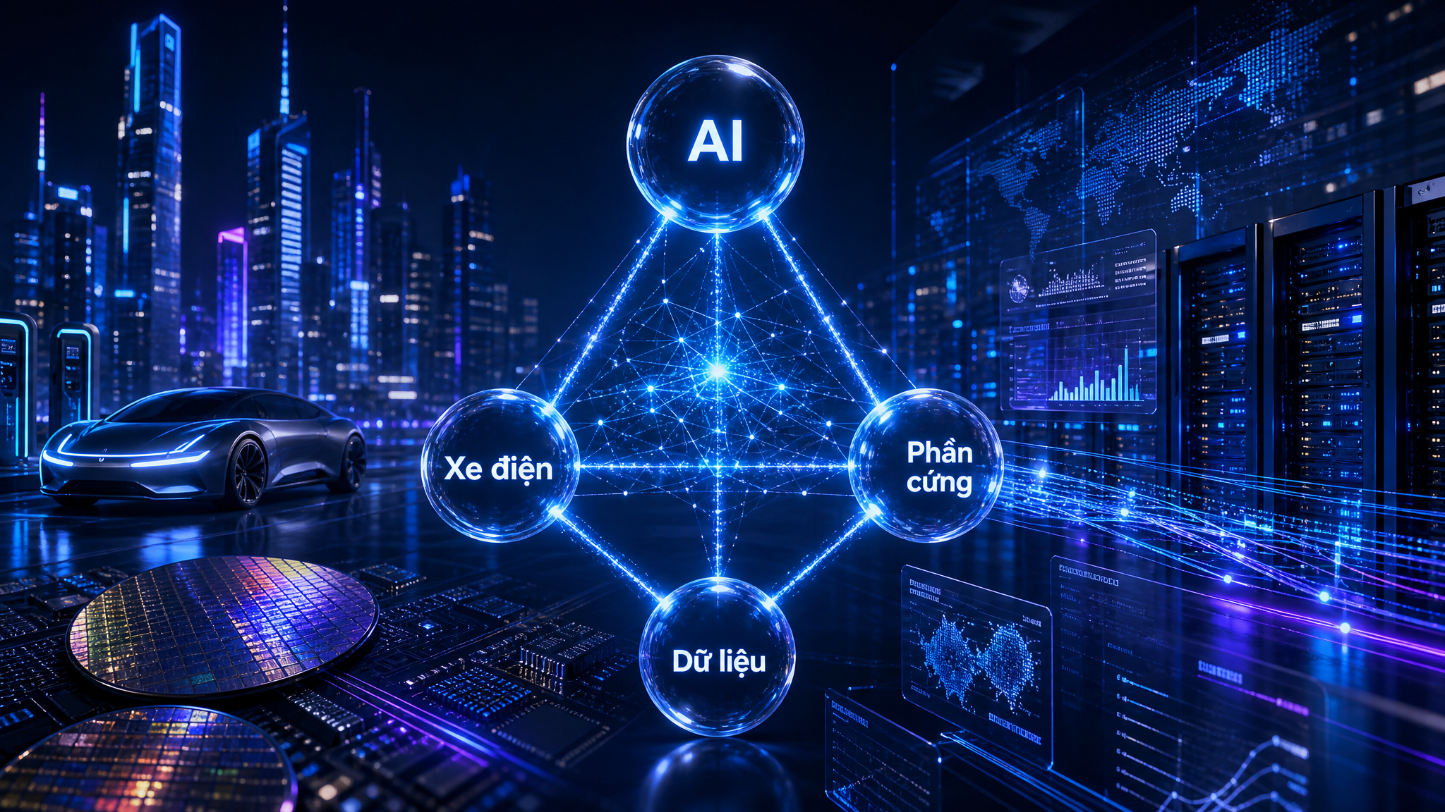 Cạnh tranh toàn cầu giữa AI xe điện phần cứng và dữ liệu