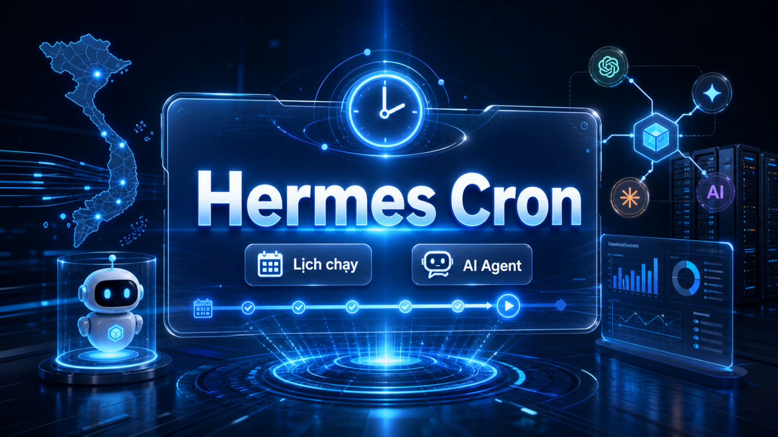 Hermes Cron: tự động hóa AI Agent theo lịch Ảnh đại diện bài viết: Hermes Cron: tự động hóa AI Agent theo lịch