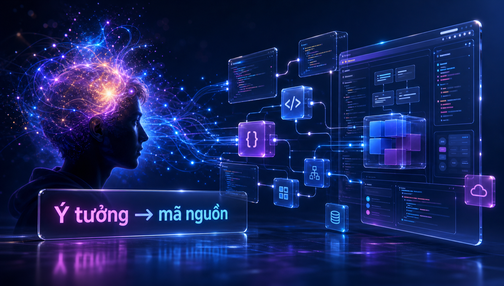 Ý tưởng được chuyển thành mã nguồn bằng AI trong quy trình vibe coding
