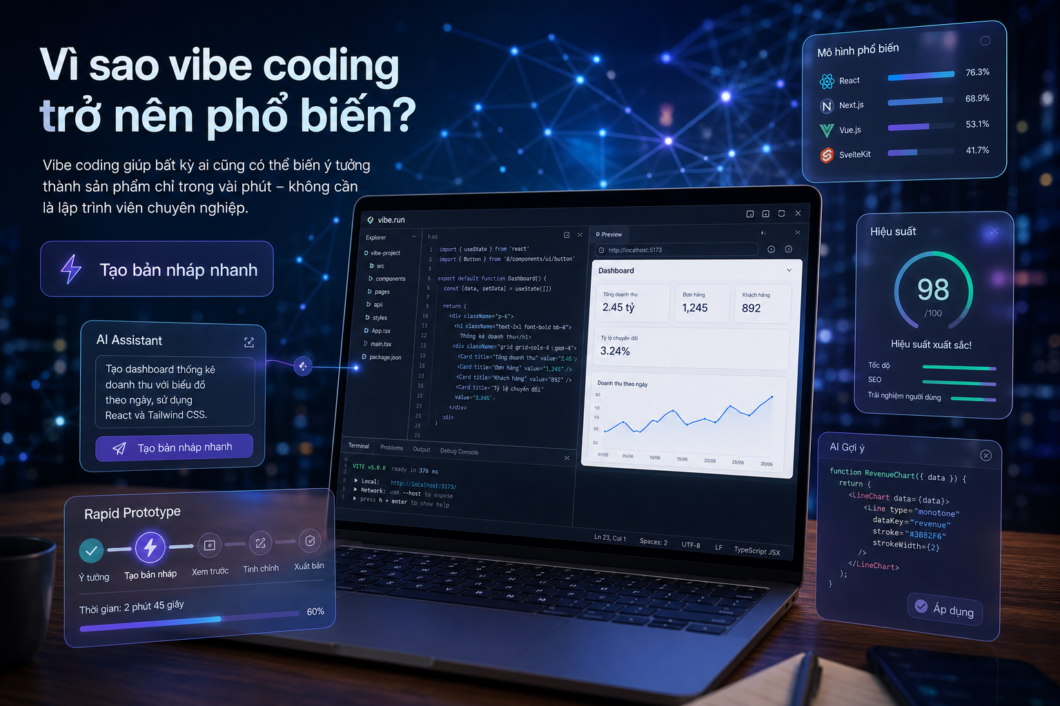 Không gian làm việc AI coding giúp tạo bản nháp phần mềm nhanh