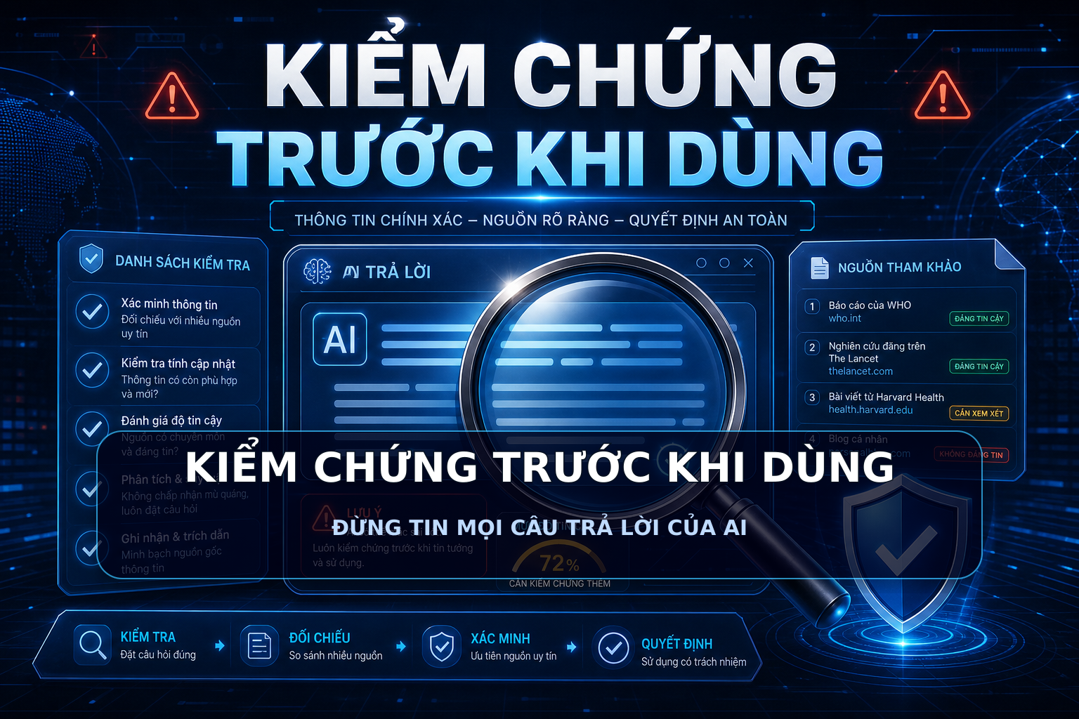 KIỂM CHỨNG TRƯỚC KHI DÙNG - ĐỪNG TIN MỌI CÂU TRẢ LỜI CỦA AI