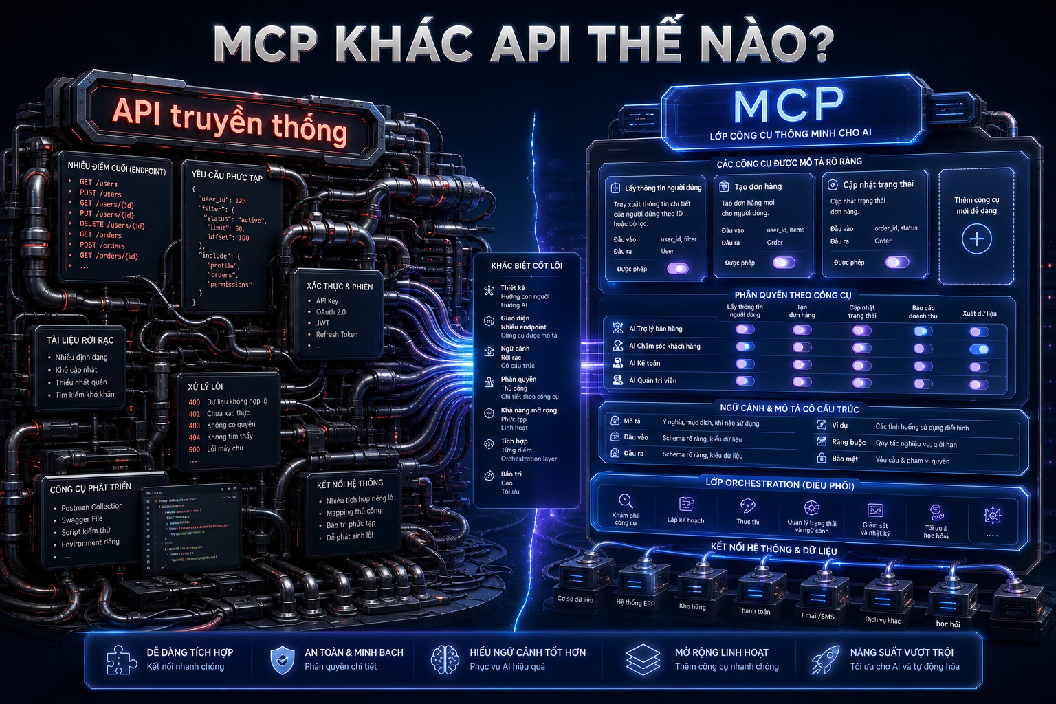 MCP khác API truyền thống thế nào