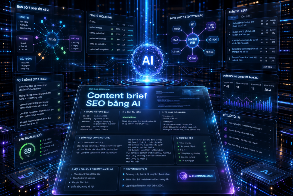 Cách dùng AI để lập content brief chuẩn SEO cho người mới Ảnh đại diện bài viết: Cách dùng AI để lập content brief chuẩn SEO cho người mới