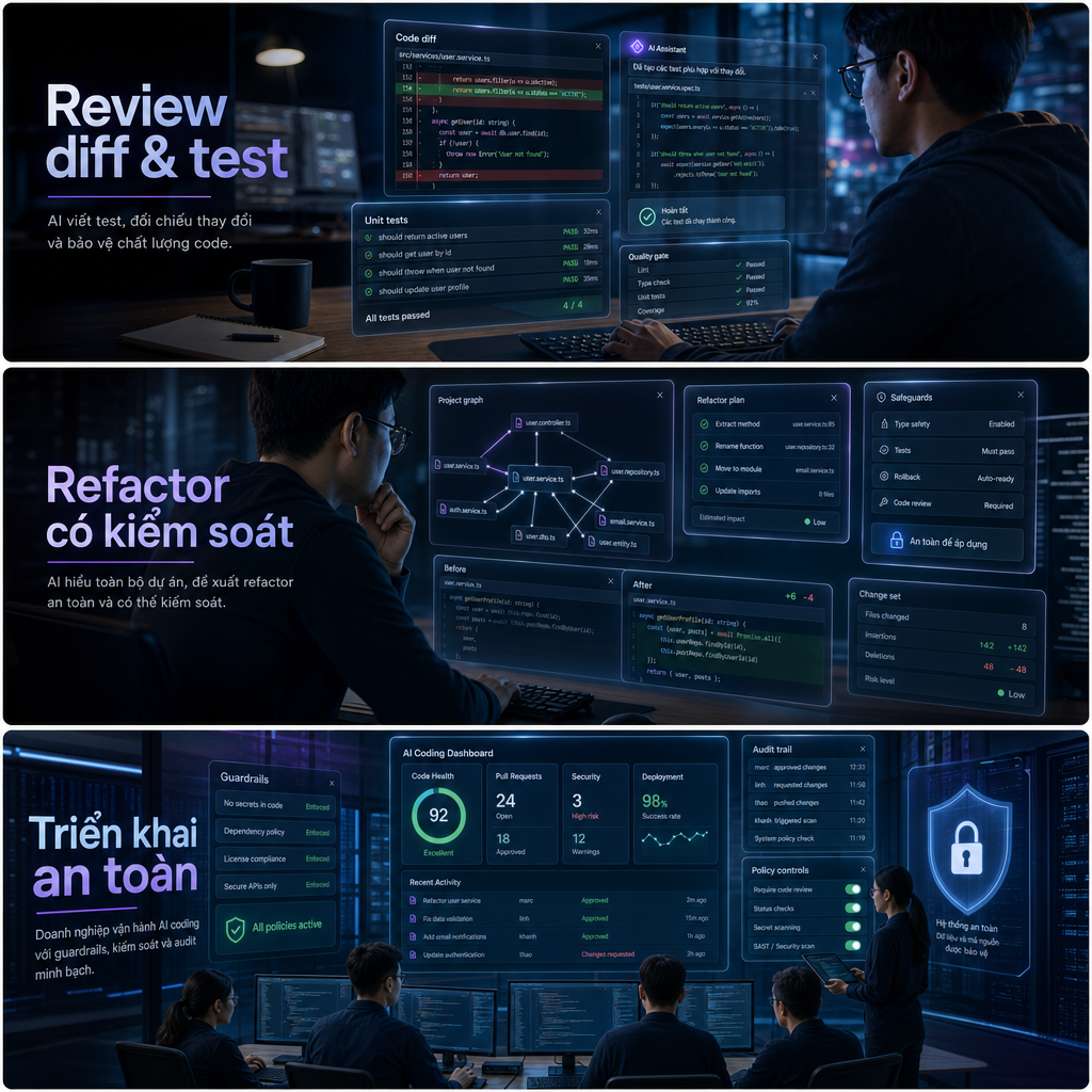 Review diff và viết test khi dùng Cursor AI