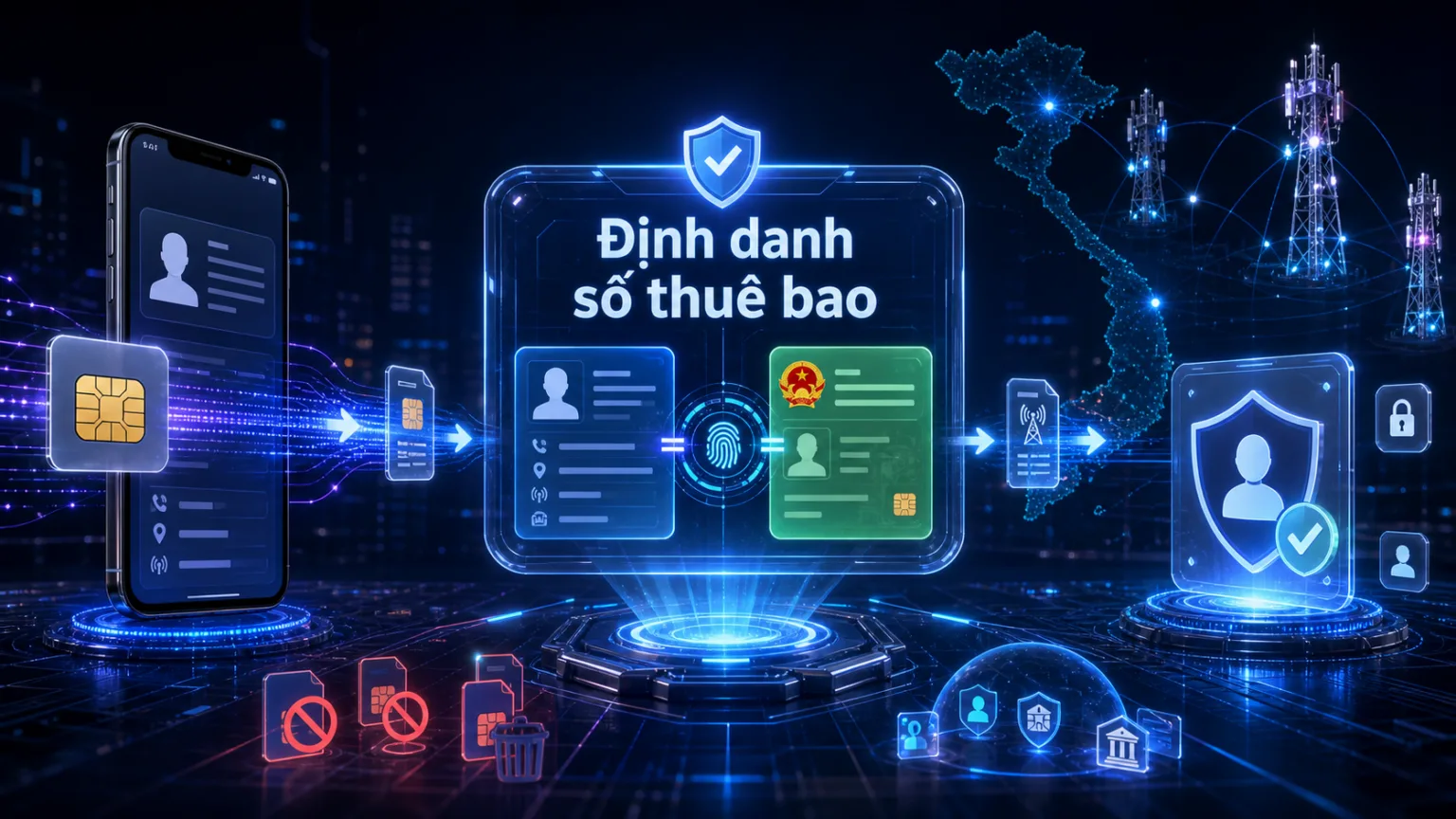 Định danh số thuê bao - xác thực SIM chính chủ VNeID
