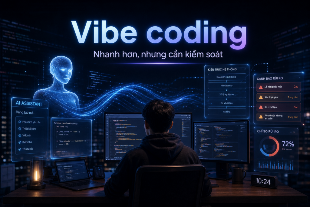 Vibe coding với trợ lý AI tạo mã nguồn và các cảnh báo kiểm soát rủi ro