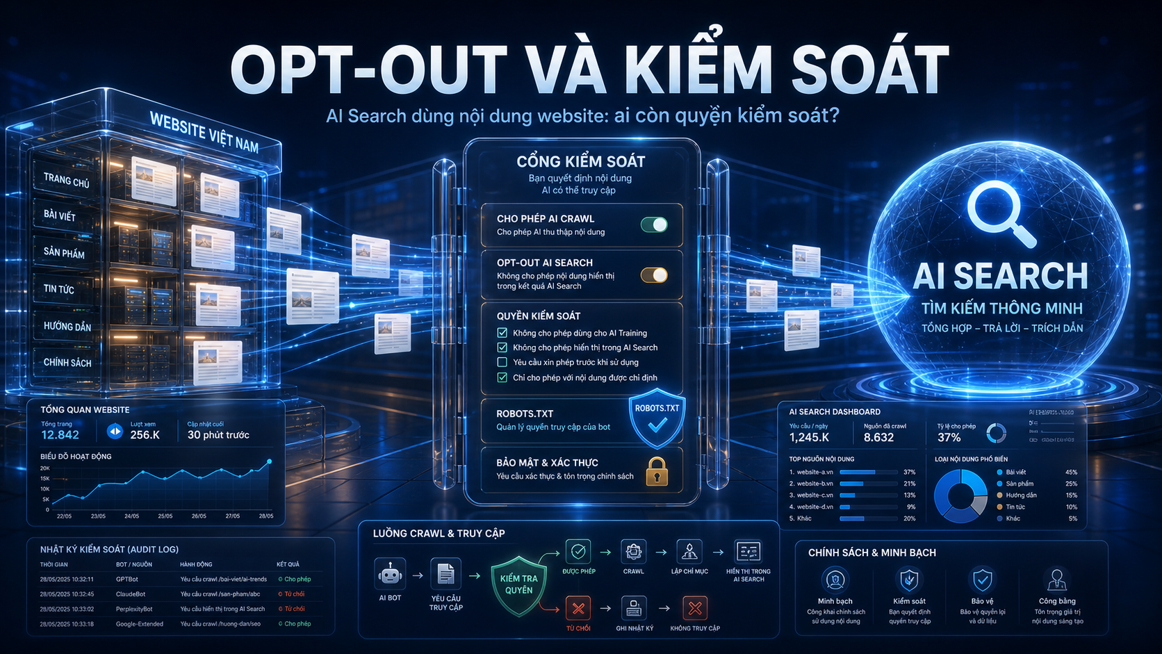 AI Tìm Kiếm dùng nội dung website: opt-out và kiểm soát