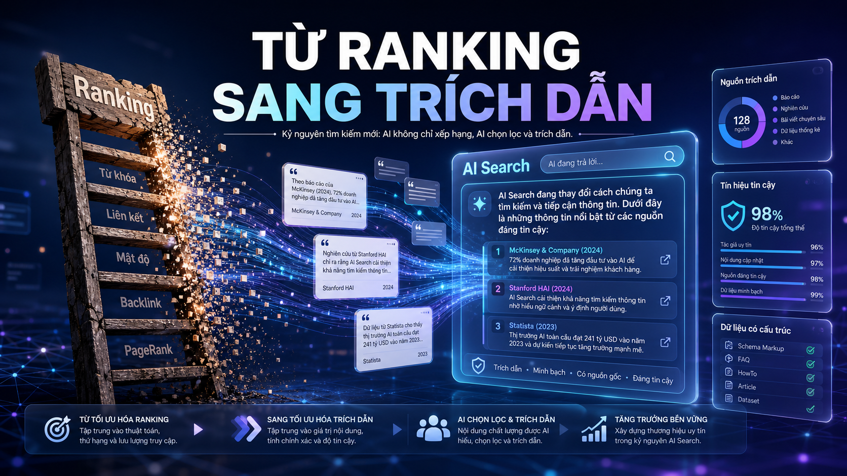 AI Tìm Kiếm phá playbook SEO: từ ranking sang trích dẫn