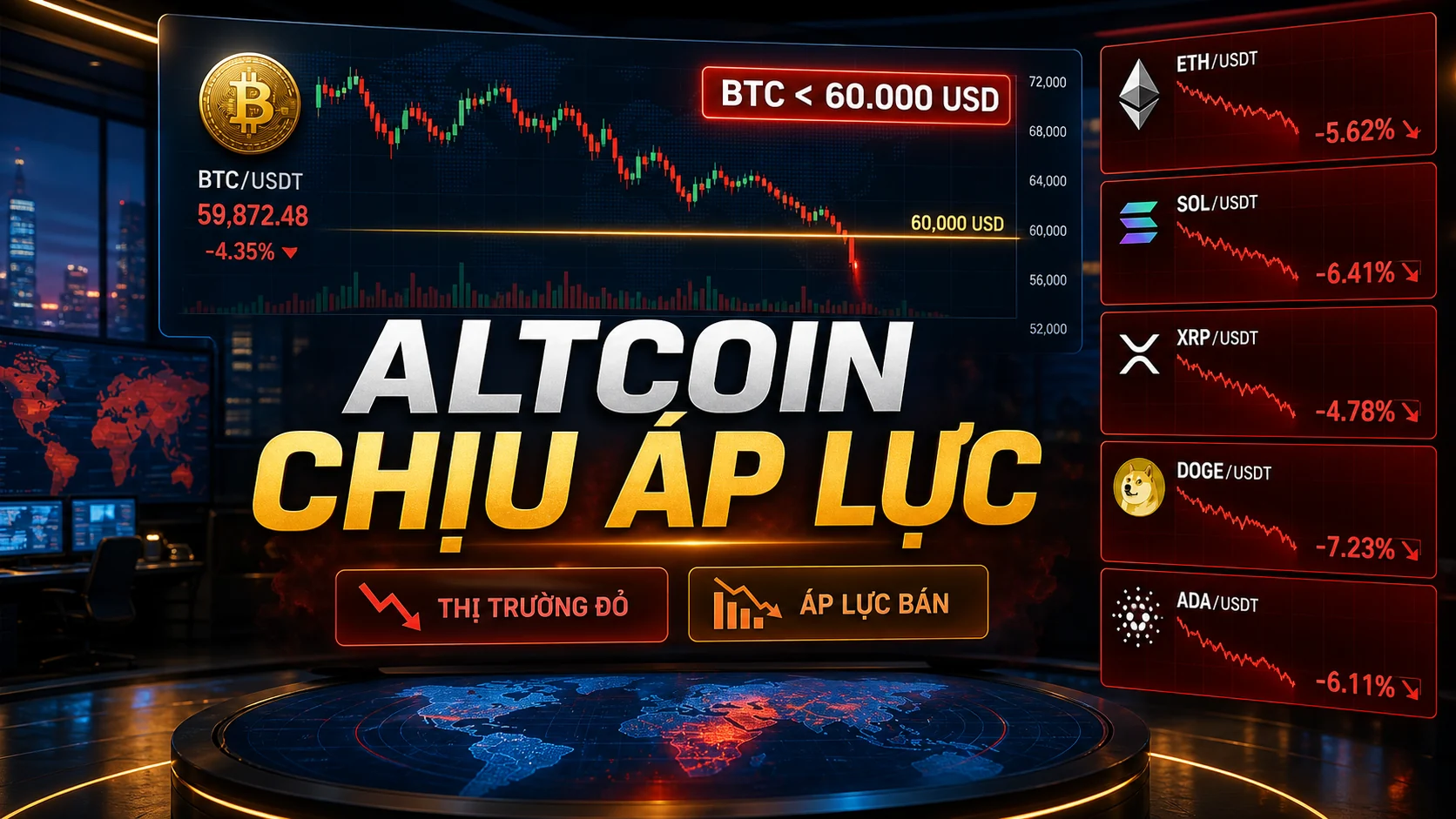Altcoin chịu áp lực sau khi Bitcoin thủng mốc 60.000 USD