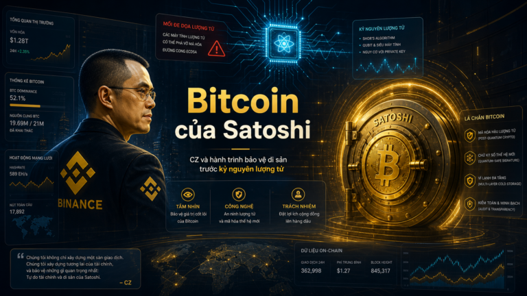 Bitcoin của Satoshi và rủi ro lượng tử trong phân tích về đề xuất của CZ