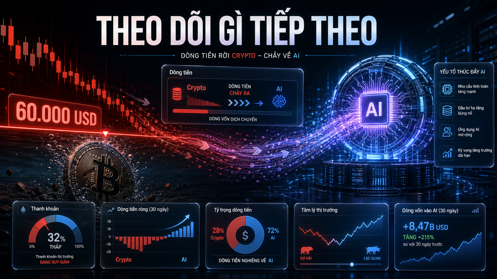 dòng tiền rời crypto sang AI: theo dõi gì tiếp theo