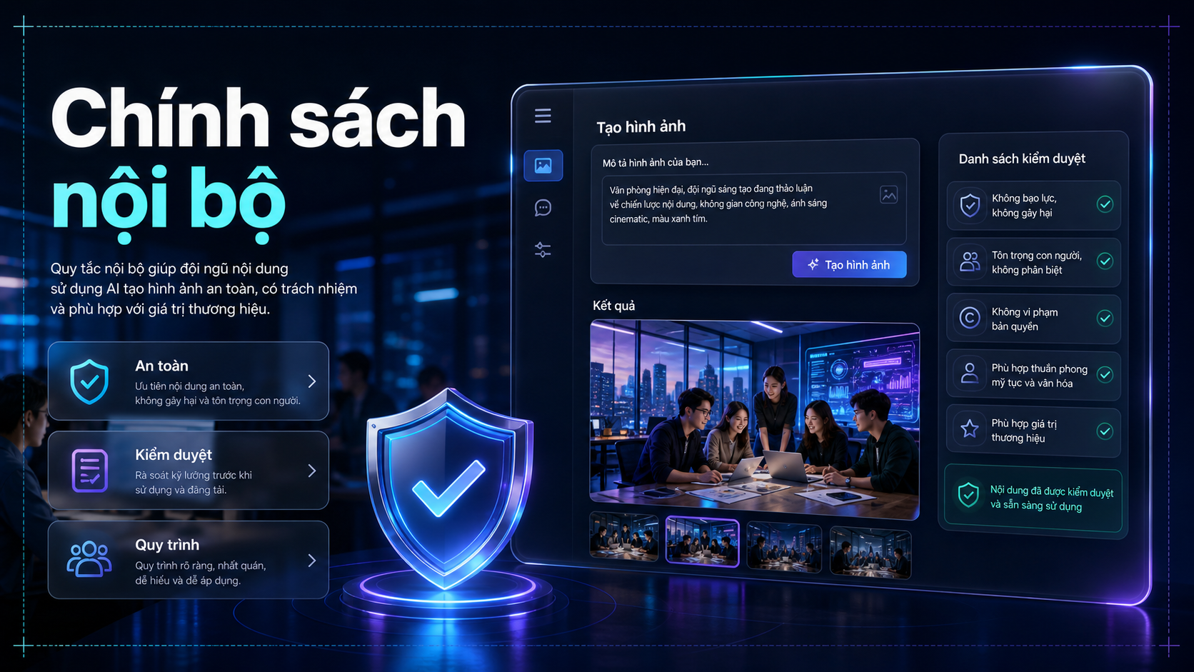 Chính sách nội bộ giúp đội content dùng AI tạo ảnh an toàn hơn