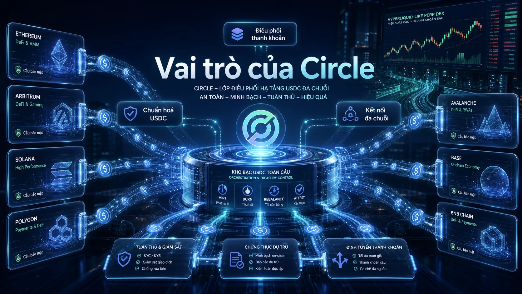Vai trò của Circle trong bài Coinbase trở thành USDC Treasury Deployer trên Hyperliquid: Vì sao stablecoin đang thành hạ tầng DeFi?