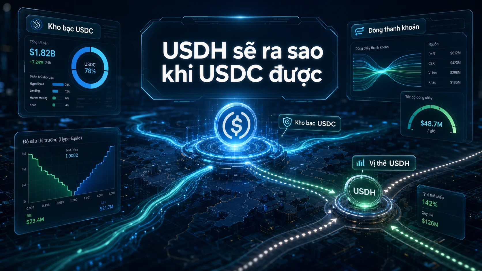 USDH sẽ ra sao khi USDC được trong bài Coinbase trở thành USDC Treasury Deployer trên Hyperliquid: Vì sao stablecoin đang thành hạ tầng DeFi?