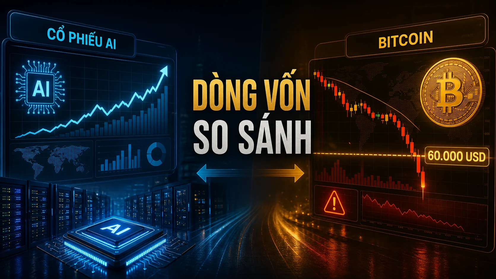 Dòng vốn so sánh Bitcoin với AI và cổ phiếu công nghệ