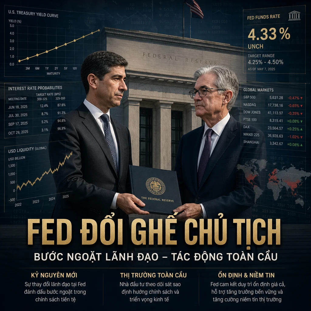 Fed đổi ghế Chủ tịch: Kevin Warsh và Jerome Powell